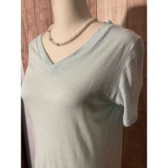 Victorias Secret PINK Sleepwear Womens XS V-Neck Short Sleeve T Shirt Pale Green - Picture 3 of 8
